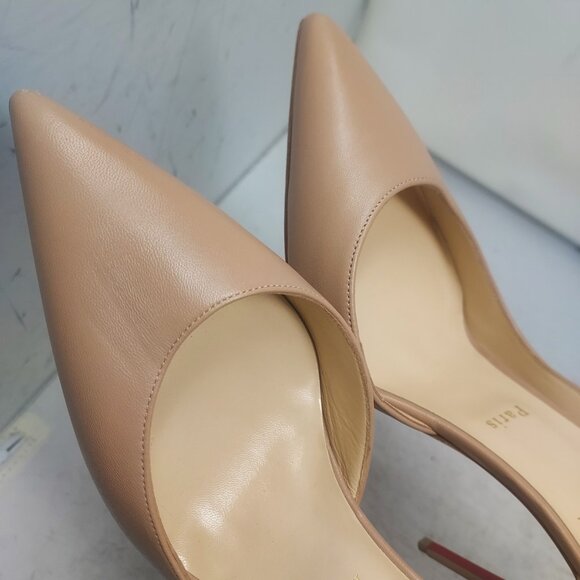 Christian Louboutin Nude Iriza Leather Half-d'Orsay Pump - Picture 11 of 15